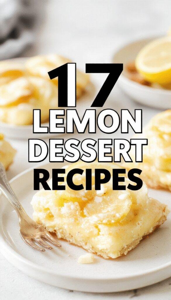 A colorful assortment of lemon desserts including lemon tarts, lemon bars, lemon mousse, and lemon cupcakes displayed on a elegant platter.