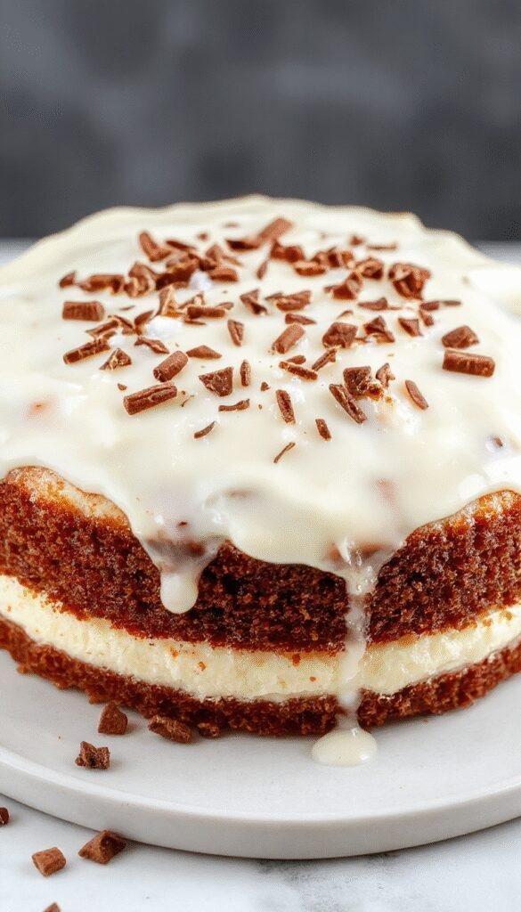 A beautifully layered pandan coconut cake with vibrant green sponge tiers and creamy white frosting, decorated with shredded coconut and pandan leaves.
