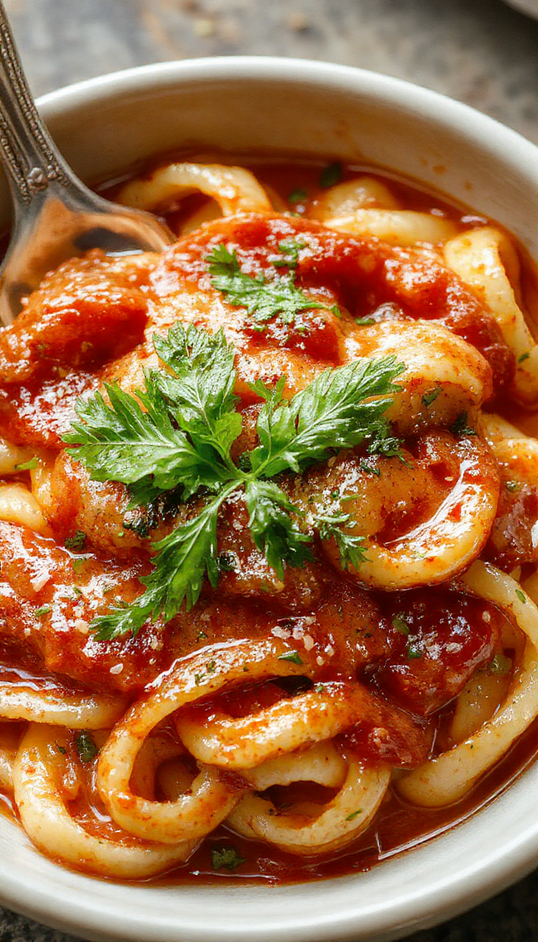 A vibrant plate displaying seven different Italian pasta sauces, each in small bowls around a central serving of pasta, showcasing rich textures and colors.