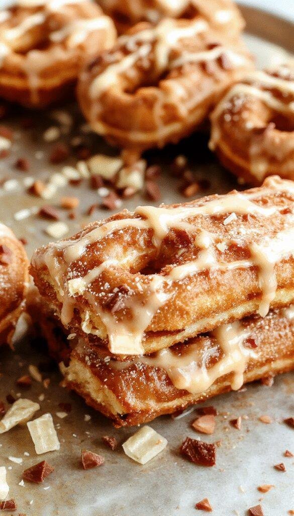 Golden baked churros dusted with cinnamon sugar served on a decorative plate with a side of chocolate dipping sauce.