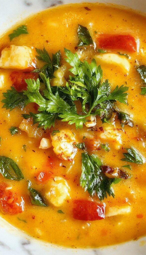 A vibrant bowl of vegetable soup featuring colorful chopped carrots, zucchini, tomatoes, and leafy greens, garnished with fresh herbs, served in a rustic white bowl on a wooden table
