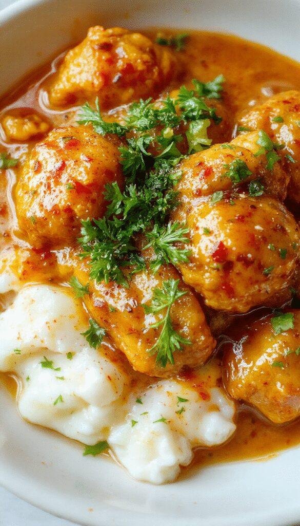 A bowl of homemade butter chicken with creamy sauce, garnished with fresh cilantro and served alongside naan bread.