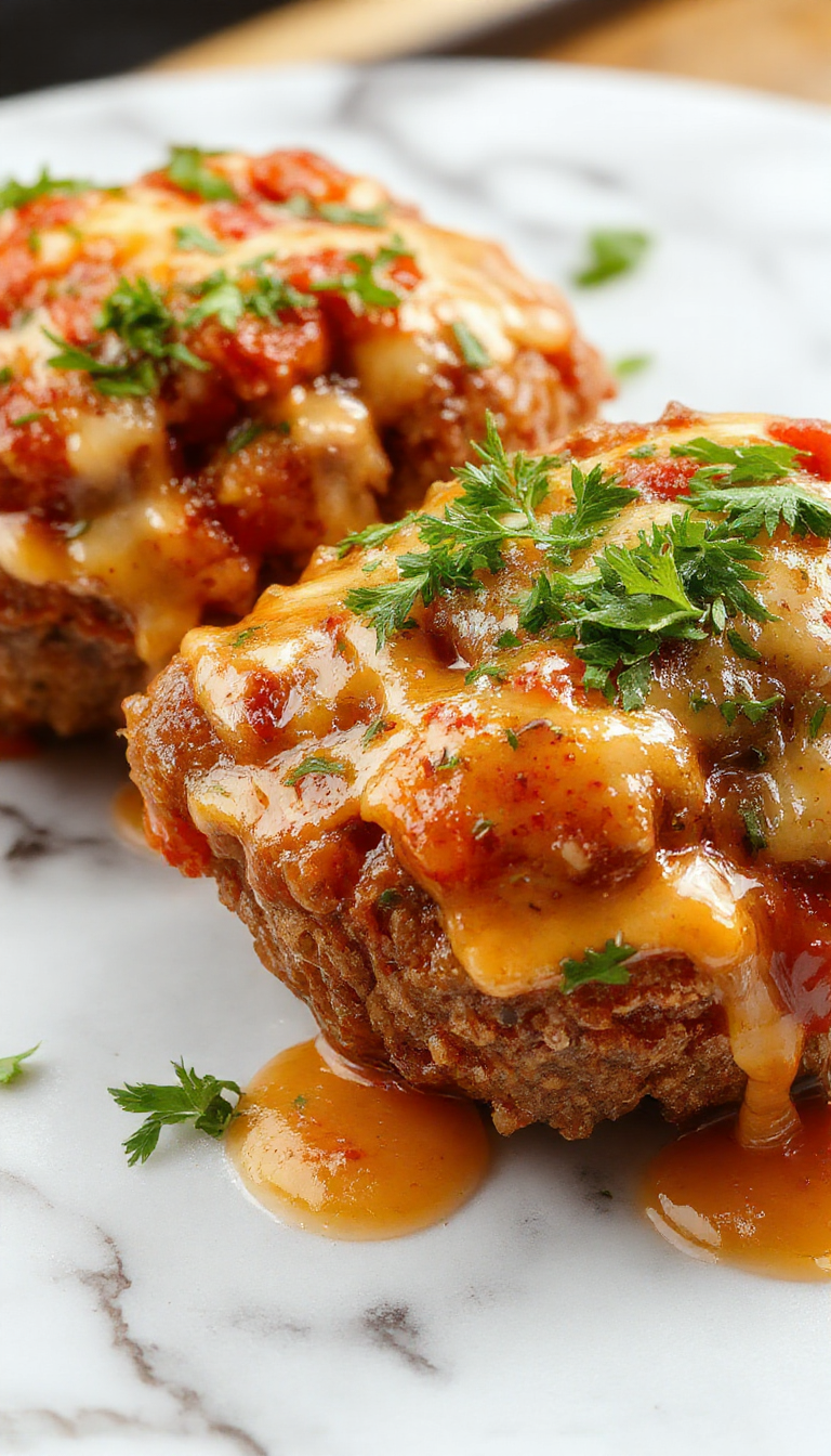 Close-up of golden-brown Italian meatballs glistening with sauce, arranged beautifully on a rustic plate topped with chopped parsley, with a side of spaghetti and a sprinkle of grated cheese, vibrant red sauce contrasting with the rich brown meatballs and fresh green herbs, styled in a cozy kitchen setting.