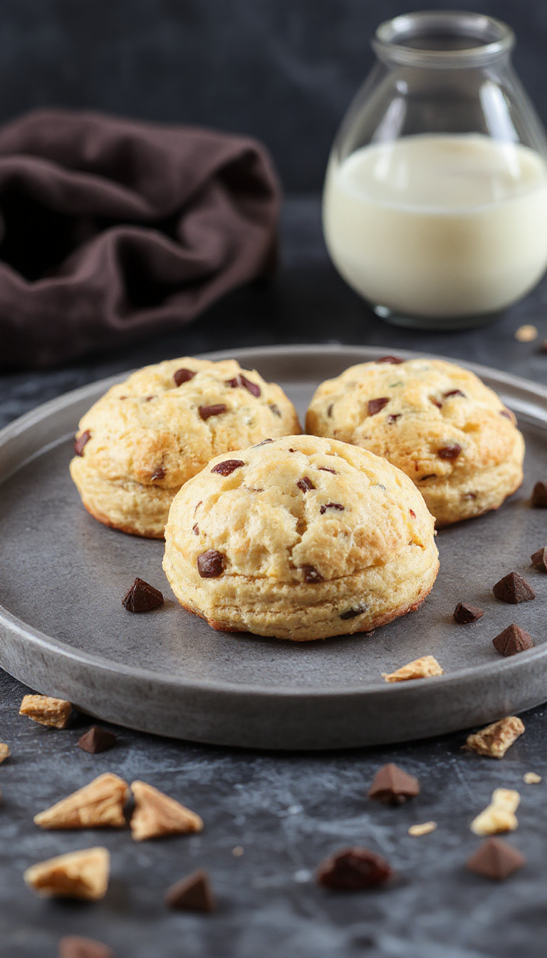Close-up of Morning Power Bites: Deliciously Convenient Protein Biscuits arranged on a plate, showcasing their golden-brown, textured surface.