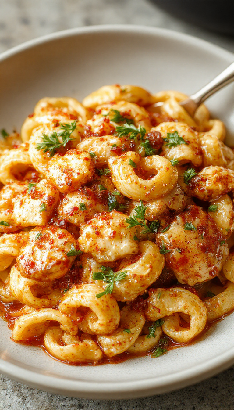 A vibrant plate of Zesty Honey Pepper Chicken Pasta with grilled chicken slices, colorful bell peppers, and a glossy honey-pepper sauce served over pasta.