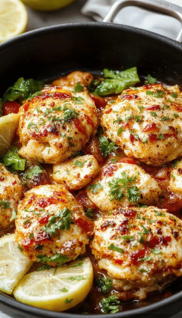 Colorful chicken fajitas sizzling in a hot skillet with vibrant peppers and onions, ready to serve for a fun weeknight dinner.