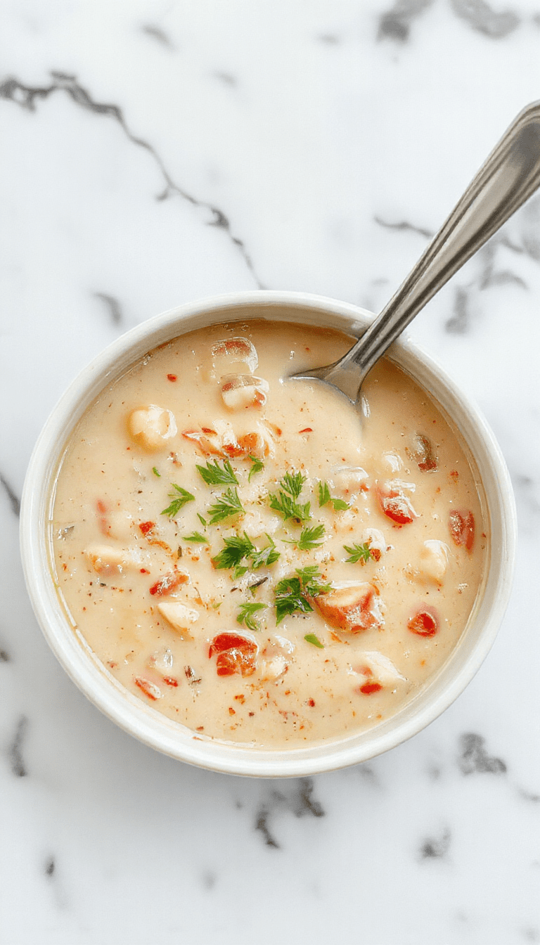 A bowl of creamy white bean soup garnished with chopped parsley and a drizzle of olive oil. The soup has a smooth texture with visible tender beans, served on a rustic wooden table with crusty bread and a sprig of herbs for garnish, styled with warm natural lighting highlighting the creamy consistency and fresh toppings.