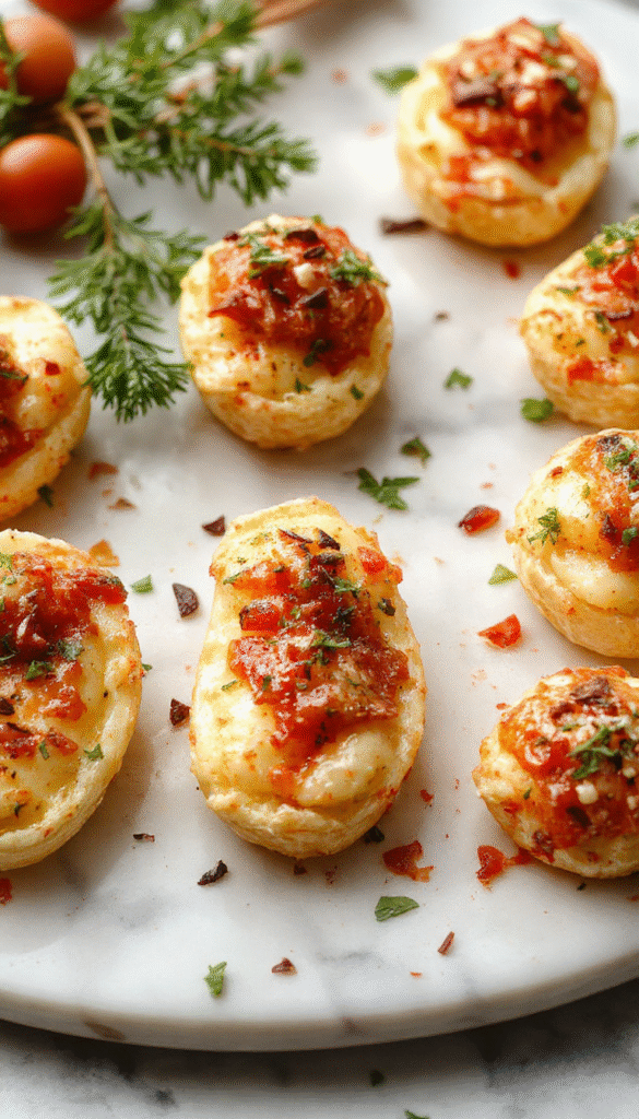 A vibrant spread of assorted holiday appetizers arranged on a rustic wooden platter, featuring colorful dips, savory mini crostinis, cheese boards, and vegetable crudités, all styled with festive decorations and soft warm lighting that evoke a holiday celebration ambiance.