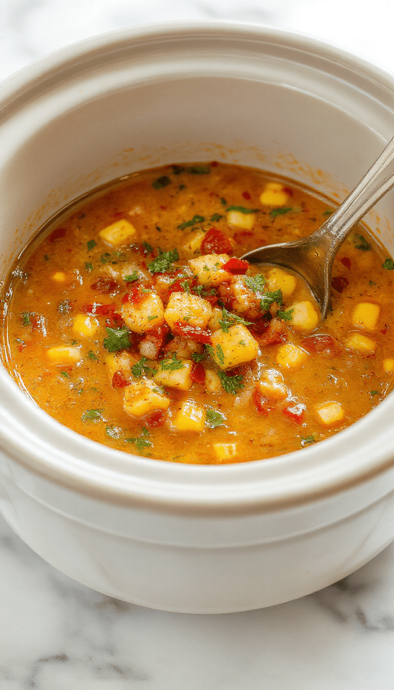 A vibrant bowl of Mexican street corn soup with a smooth, creamy texture, topped with shredded cheese, chopped cilantro, and a sprinkle of chili powder, presented in a rustic white bowl on a wooden table with fresh corn cobs and lime slices around it, colorful and inviting for cozy evenings.