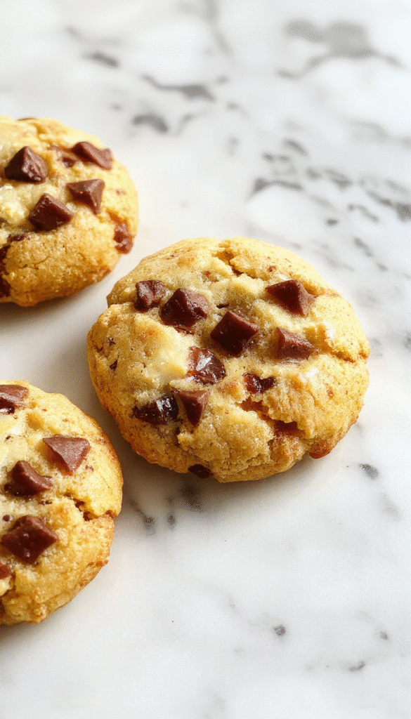 A close-up of a freshly baked batch of Neiman Marcus cookies on a rustic wooden platter, golden-brown with a soft, chewy texture, dotted with chocolate chips and chopped nuts, with a few cookies stacked to showcase their thick, gooey centers, styled with a vintage napkin and warm ambient lighting