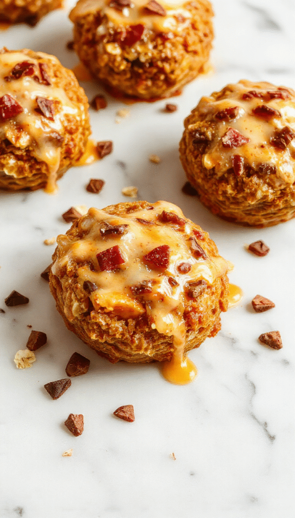 A beautifully arranged bowl of pumpkin baked oatmeal topped with cinnamon and fresh nuts, showcasing its warm orange hue and inviting texture, styled on a rustic wooden table with autumn leaves in the background