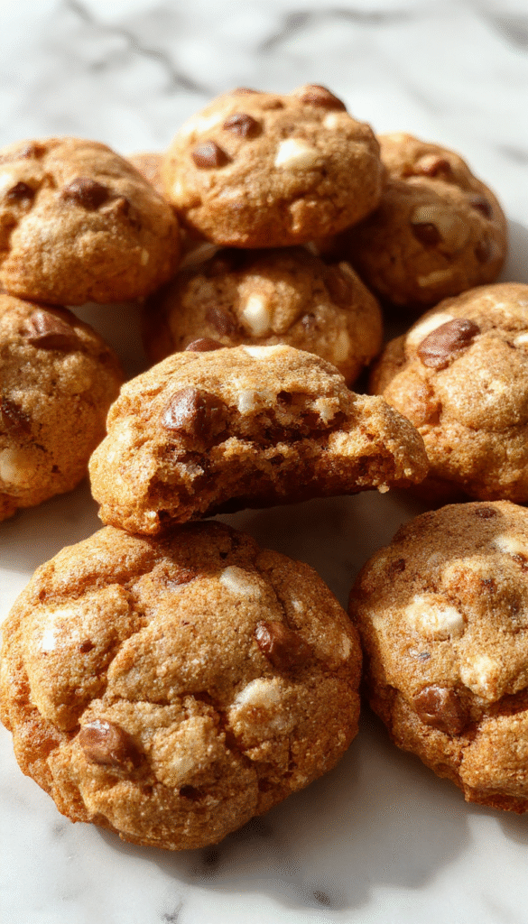 Close-up of a plate of homemade Samoas cookies with golden caramel, toasted coconut topping, and chocolate drizzles, arranged attractively on a rustic wooden table with a bright background