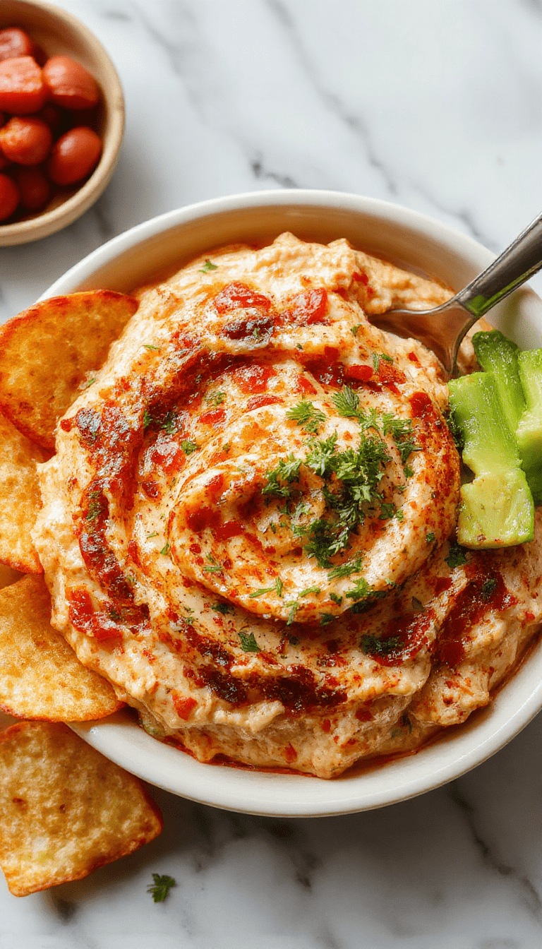 A vibrant bowl of football-shaped creamy dip with a crispy topping, garnished with chopped herbs, surrounded by colorful chips on a rustic wooden table, evoking a festive game day atmosphere
