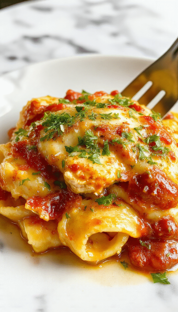 A vibrant plate of creamy chicken linguine topped with rich cowboy butter sauce, garnished with fresh herbs, served on a rustic wooden table with colorful vegetables in the background, showcasing textures of tender chicken, silky pasta, and glossy sauce.