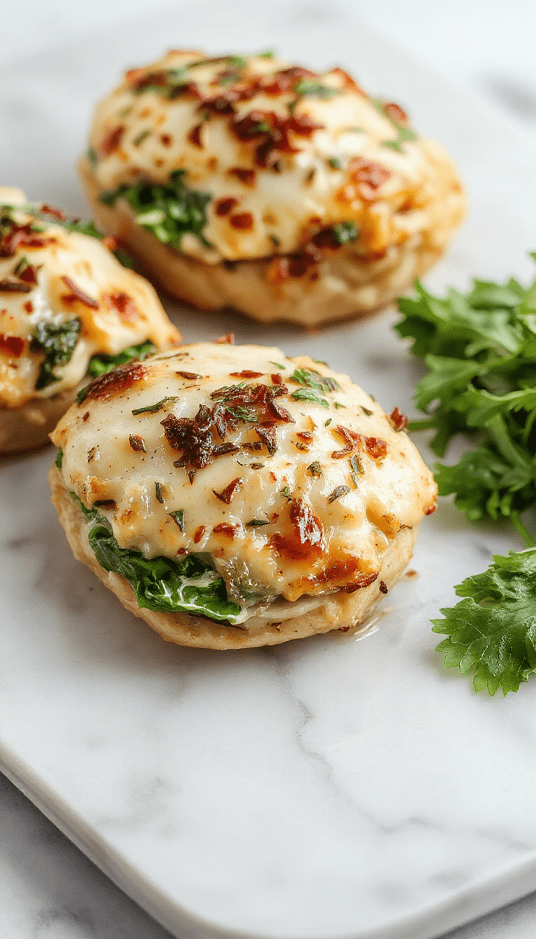 Colorful and appealing stuffed chicken breasts topped with melted cheese and fresh spinach, neatly sliced to reveal a vibrant green spinach filling, arranged on a rustic white plate with a side of roasted vegetables, shot under natural light to highlight textures and freshness.